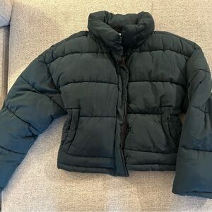 La Hearts Teal Quilted Puffer Jacket